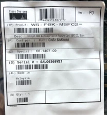 CISCO WS-F6K-MSFC2 / Catalyst 6000 series MULTILAYER SWITCH