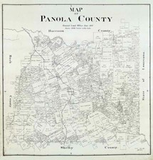 Mapa de Farm Line de 1897 del condado de Panola, Texas