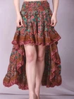 Women's Boho Floral Split Ruffle High Low Flamenco Elastic Waist Skirt Mix Lot