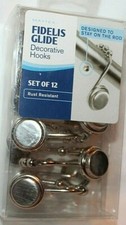 Maytex Fidelis Glide Nickel Decorative Hooks Set of 12