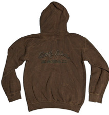 VTG SURF LINE HAWAII Men Medium Dark Camel Dye Embroidered Double-Sided Hoodie