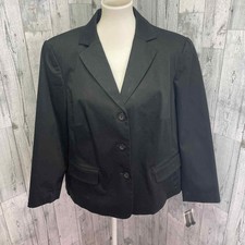 New Rafaella 16w Woman Stretch Cotton Long Sleeve 3 Button Blazer Career Jacket