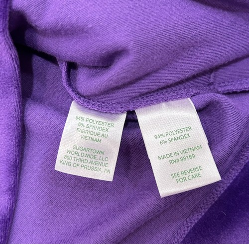 Lilly Pulitzer Girl’s Velour 1/4 Zip Pullover With Ruffle Purple Size XL 12/14 - Picture 5 of 6