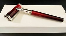 Penna stilografica Cartier edizione limitata Art Deco lacca rossa pennino oro...