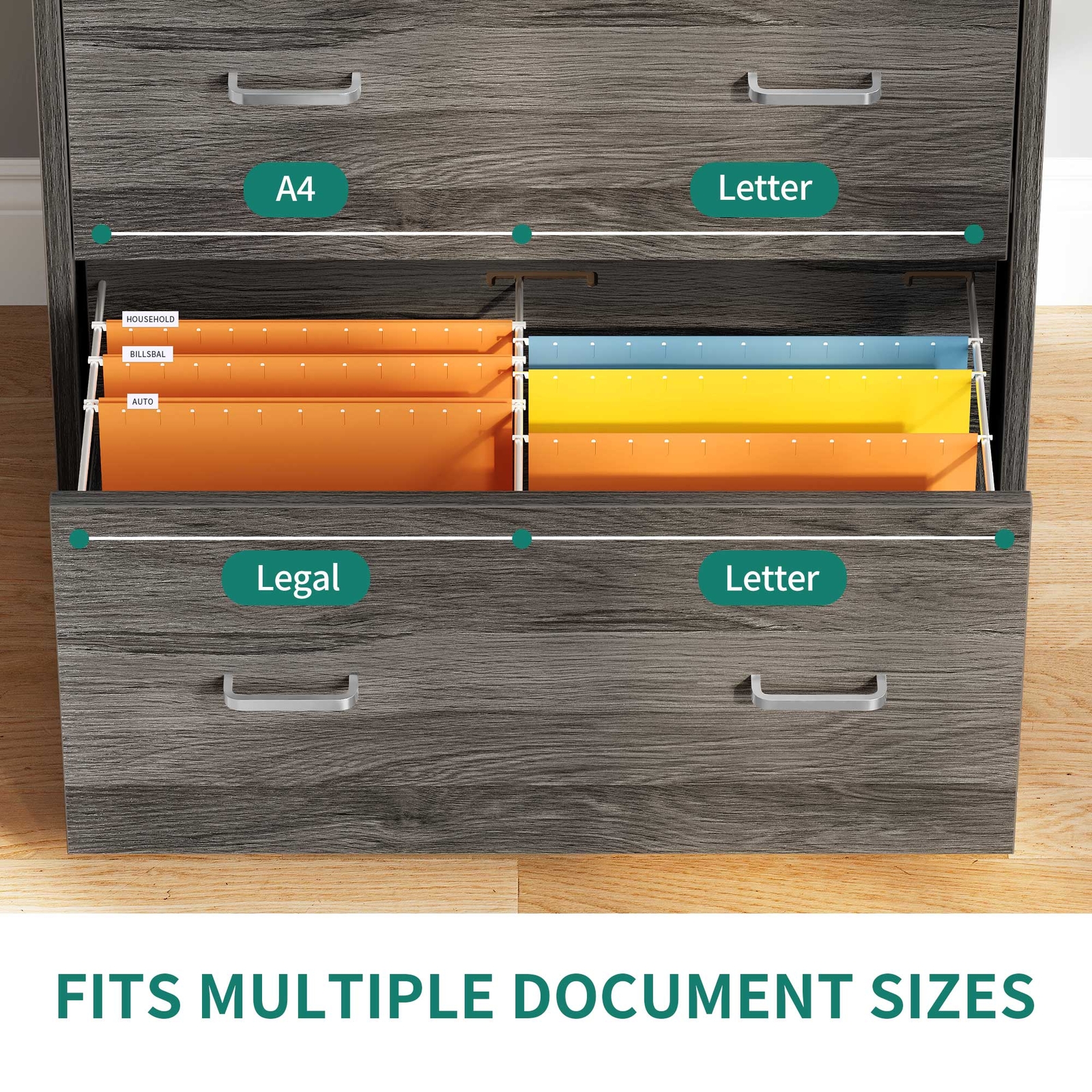 2Drawer Lateral File with Charging Station & Open Shelf