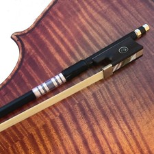3/4 Violin Bow Carbon Fiber Violin Bow Natural Horsehair Ebony Frog Round Stick