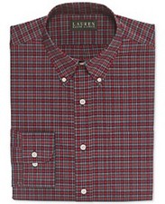 Club Room Wrinkle Resistant Red Micro-ch Red 14.5 32/33