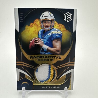 2019 Panini Elements - Easton Stick /99 Gold Radioactive Rookies Patch Chargers