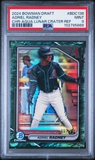 2024 Bowman Draft Chrome Adriel Radney Aqua Lunar Crater /125 #BDC-136 PSA 9