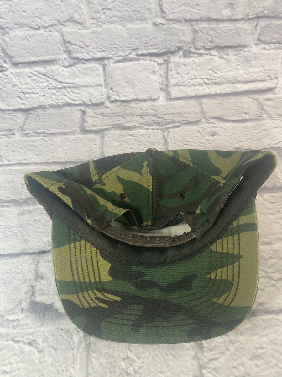 VTG Red Man Camo Snapback Hat Chewing Tobacco Trucker Patch  display picture 2