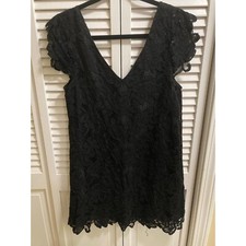 BB Dakota Lined Floral Lace Jacqueline Mini Dress Size M Little Black Dress
