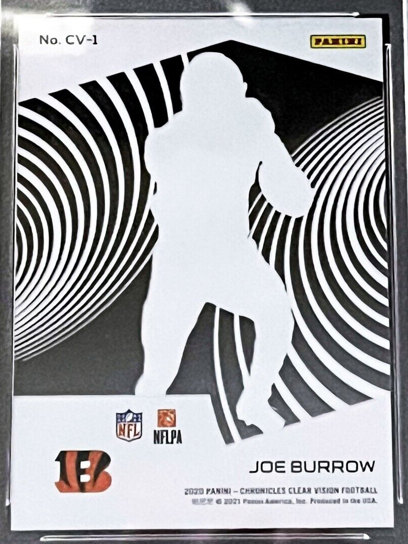 2020 JOE BURROW #CV1 • PSA GEM MT 10 • PANINI CHRONICLES CLEAR VISION ROOKIES view 3