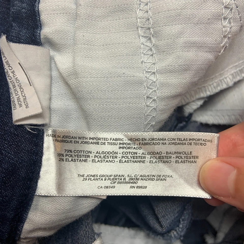 Pantalones Cortos Jones New York Jeans Para Mujer Azul Denim Informales Bolsillos con Cinturón Foto 4 de 4