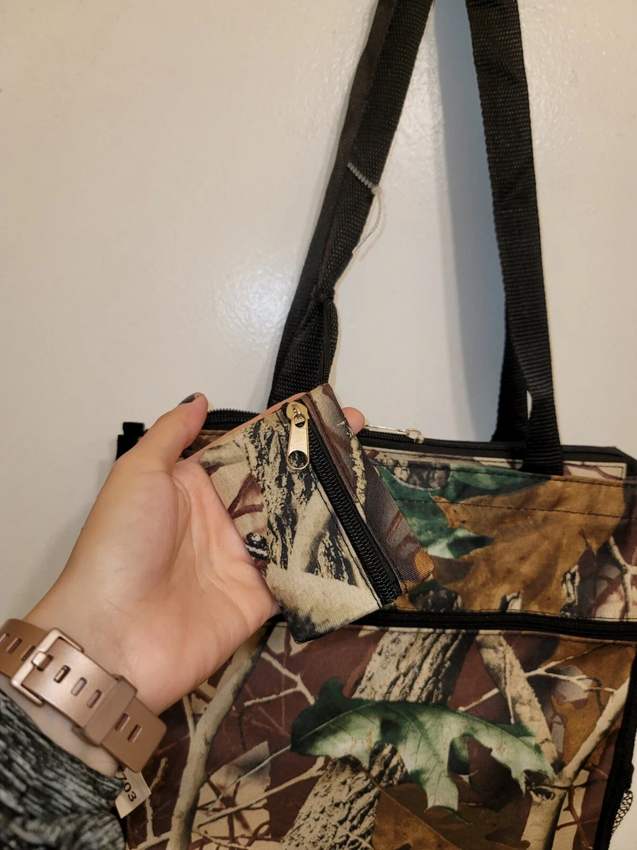 Camo tote bag with zipper sales