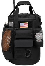 Tactical 6 Gallon Baseball Bucket Bag - Large Black Storage Solution