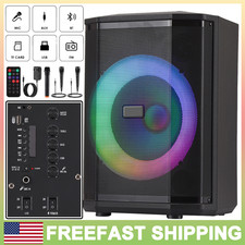 Portable 8" Tiltable Bluetooth Party Speaker Heavy Bass Sound System w/ 3 Mics
