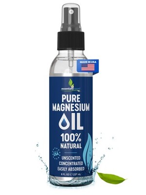 Pure Magnesium Oil Spray 8oz - Topical 8 Ounce (Pack of 1), Clear 