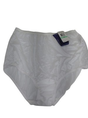 Vintage Vanity Fair White Laced Brief Size 8