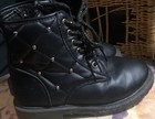 Girls Black Sports Boots Size 13 Silver Rhinestones Sparkly Shoelaces  — photo 1