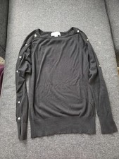 Michael Kors Women s Black Knit Sweater Gold Button Detail Size S Excellent