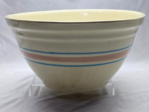 Vintage MCCOY Striped Pottery Bowl HUGE 12” OVENWARE Mixing Serving Dough - USA