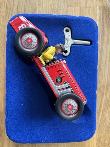 Vintage 2003 Schylling Speedway Racer Classic Windup Tin Car Red 7 CoA Unused
