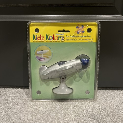 #ad Vintage Duracraft Rare Fun Fashion Jet Airplane Fan Suction Cup Base Kidz Kolorz $9.00