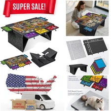 1000 Piece Foldable Tilting Puzzle Board with Drawers Felt Cover Portable Table