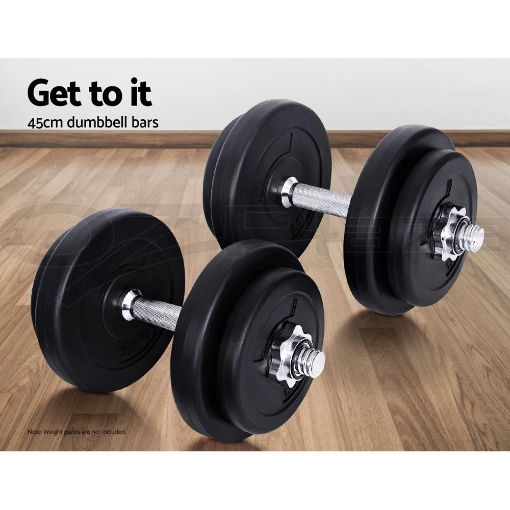 Everfit 45cm Dumbbell Bar Solid Steel Pair Gym Home Fitness 150KG Capacity