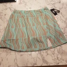 ID Ideology Women Regular fit Athletic Skort Large Green Stripes Pocket S-11