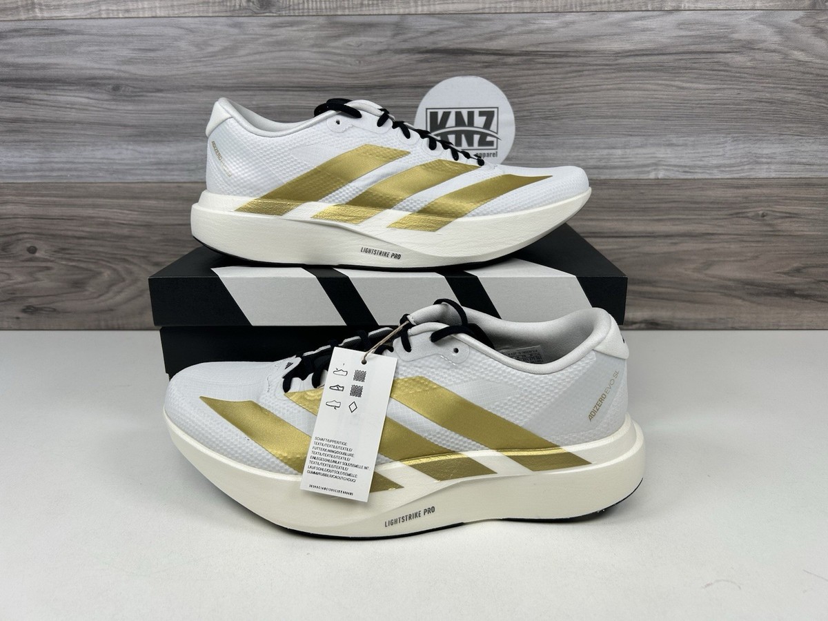 アディゼロ EVO SL WOVEN 27cm ホワイト/ゴールド【美品】 Adidas ADIZERO EVO SL Woven White Gold Black (JQ4441) Authentic