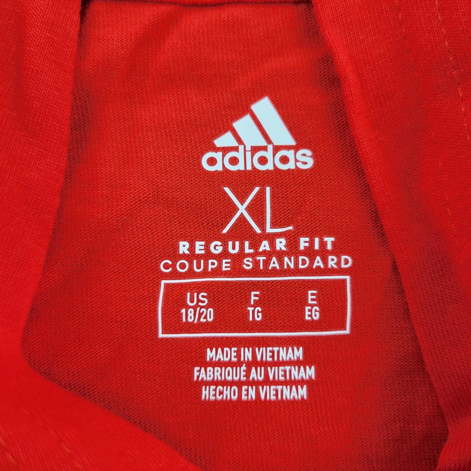 Толстовка с капюшоном Adidas для мальчиков XL (18-20) красный логотип графический длинным рукавом - Изображение 3 из 4