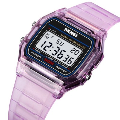 SKMEI 2056 Digital Watch Purple Unisex 50M Waterproof Alarm Stopwatch