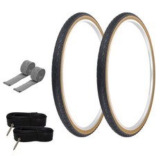 PRO TIRES 700 x 40 Black/Gum W-2101 W/TUBES RIM STRIPS 60mm Presta Valve