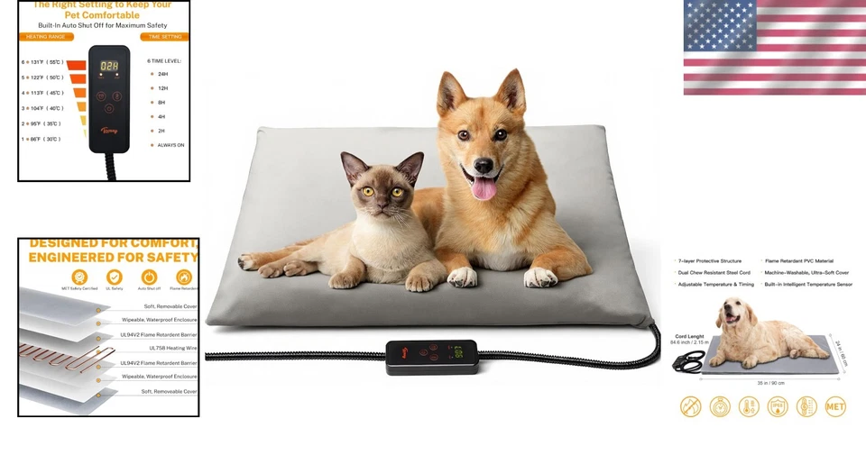 Indoor Heated Mat for Dogs/Cats - Waterproof, Chew Resistant - Image 2 of 4