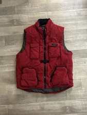 Nautica Jeans Company Vest Mens XLarge Red Gorpcore Tactical Cargo Pockets VTG