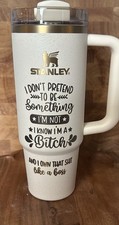 Brand New Cream Moon Engraved Stanley 30 oz