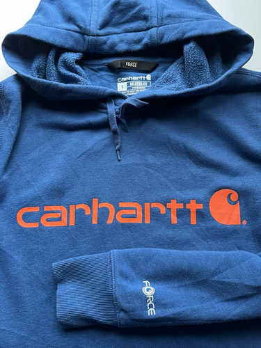 Sudadera con capucha Carhartt Force para hombre talla S azul algodón logotipo con capucha - Imagen 6 de 11