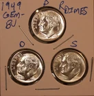 1949 P D S Roosevelt Dimes! GEM- BU!  490400