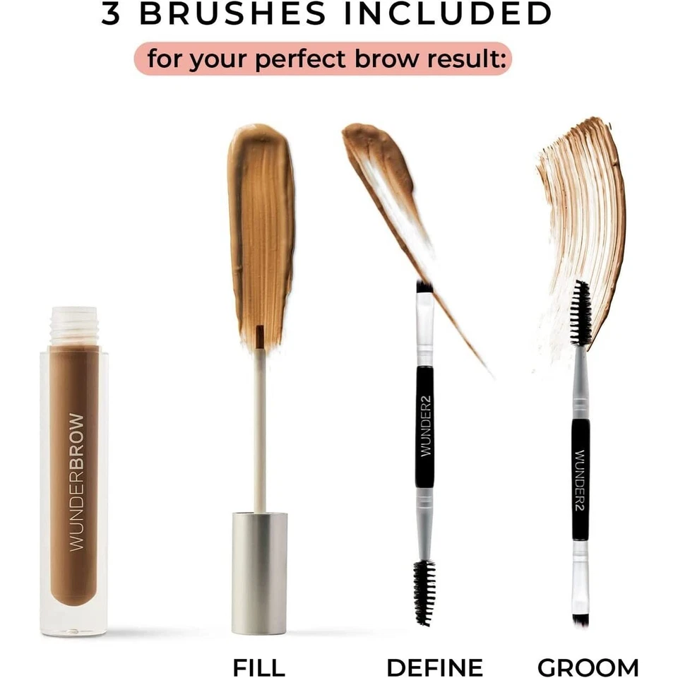 Wunderbrow Eyebrow Gel Wunder2 Black Waterproof Fixer Smudge Proof Free Tint Dye - Image 2 of 4