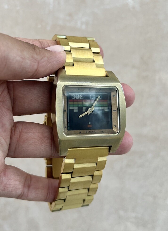 FOSSIL BIG TIC ATARI WATCH BG-1017 (pls read description