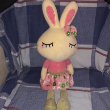 Bunny Rabbit Cllayees 18” Pink Dress Plush Stuffed Soft Toy