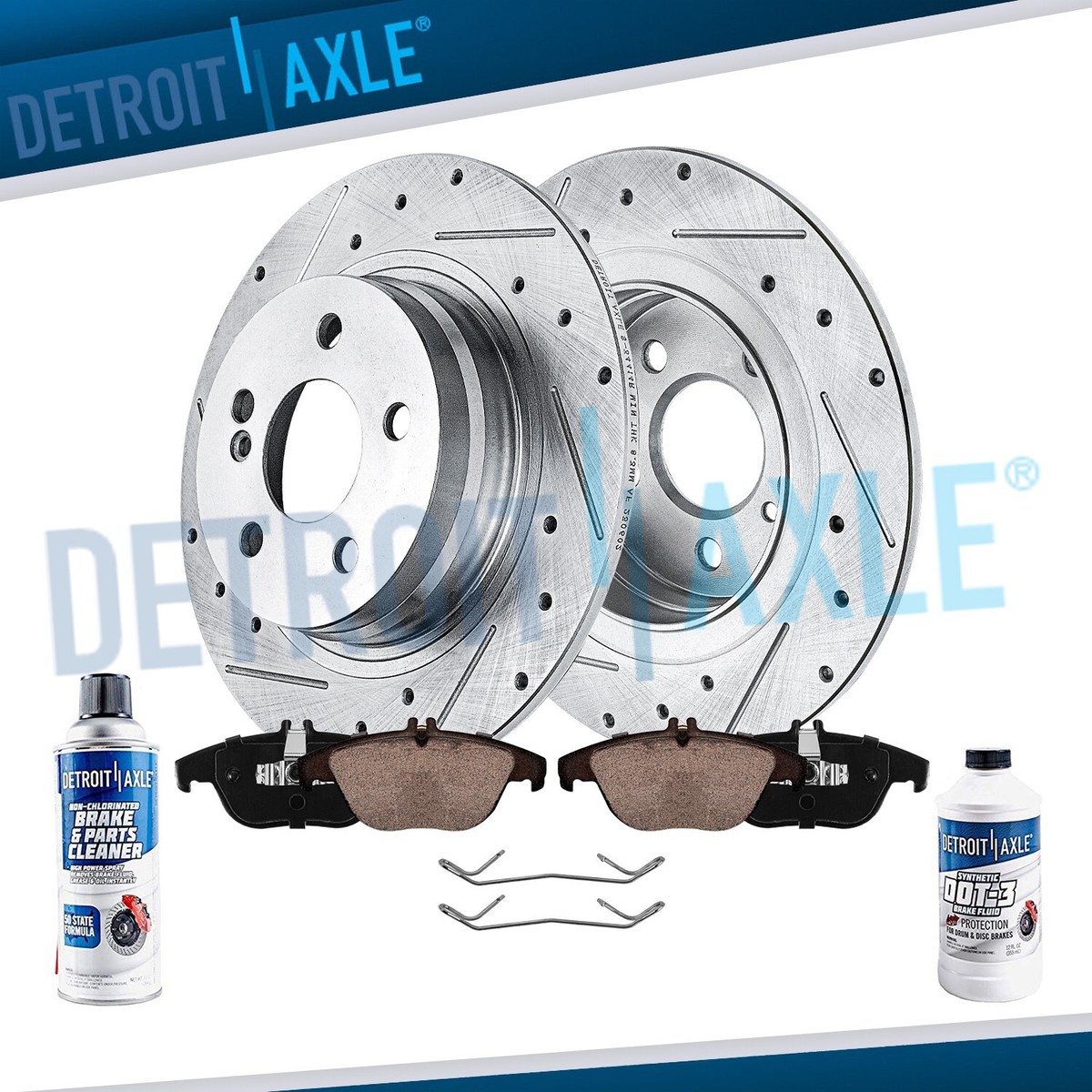 REAR Drilled Brake Rotors Ceramic Pads for Mercedes-Benz