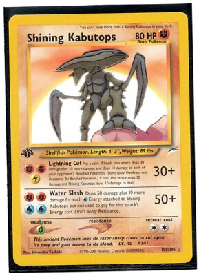 Shining Kabutops 1st edition 108105 Proxy Pokemon Card