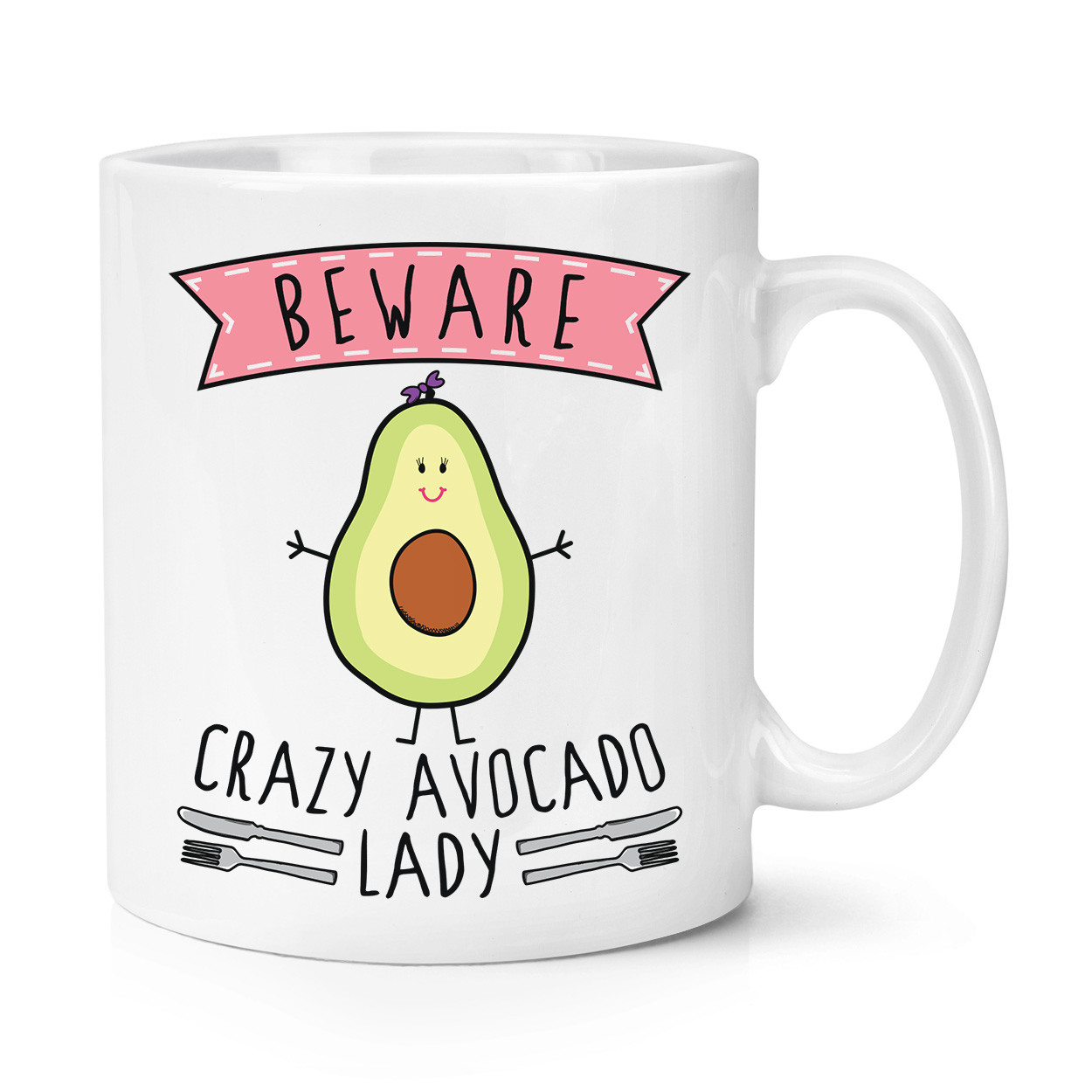 Beware Crazy Avocado Lady 10oz Mug Cup - Funny Healthy