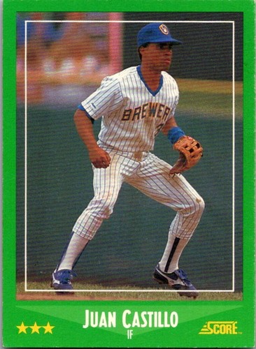 Juan Castillo Milwaukee Brewers 1988 MLB Score Card Number 429 Of 660