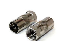 2 x Auline® Coax Socket Female to F Connector Adaptor Convert Aerial Male F Plug