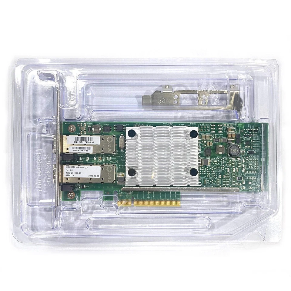 For Broadcom BCM957810A1006G Dual Port 10GbE SFP+ BCM57810S PCIe x8 Ethernet - Image 2 of 4