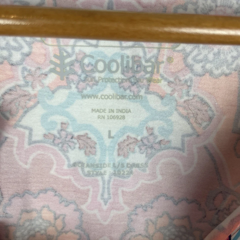 Vestido Coolibar Oceanside manga larga para mujer talla L estampado tribal boho UPF 50 Foto 3 de 3