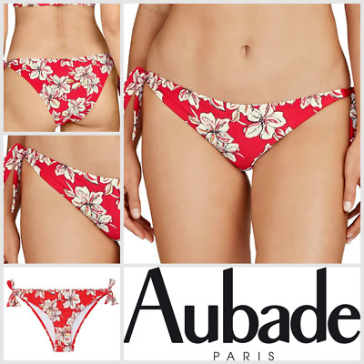 Aubade Bikini Slip Unterteil Größe M Parfums D'Ete Mini Coeur - Floral Sanguine
